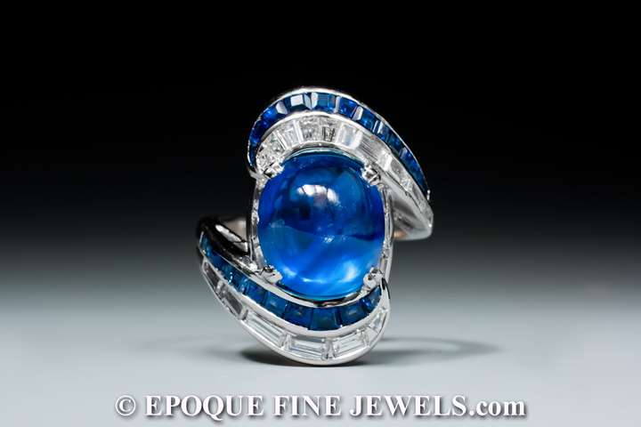 A late 1930's sapphire and diamond ring